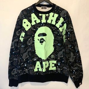 BAPE | Space Camo Big College Crewneck Sweatshirt